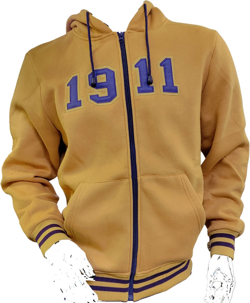 Buffalo Dallas Omega Psi Phi 1911 Zip Hoodie [Gold]