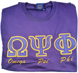 Buffalo Dallas Omega Psi Phi Embroidered T-Shirt [Long Sleeve - Purple]