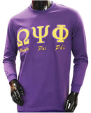 Buffalo Dallas Omega Psi Phi Embroidered T-Shirt [Long Sleeve - Purple]
