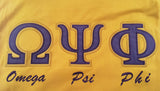 Buffalo Dallas Omega Psi Phi Embroidered T-Shirt [Short Sleeve - Gold]