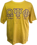 Buffalo Dallas Omega Psi Phi Embroidered T-Shirt [Short Sleeve - Gold]