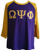Buffalo Dallas Omega Psi Phi Baseball T-Shirt [3/4 Sleeve - Purple]