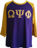 Buffalo Dallas Omega Psi Phi Baseball T-Shirt [3/4 Sleeve - Purple]