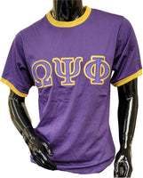 Buffalo Dallas Omega Psi Phi Ringer T-Shirt [Short Sleeve - Purple]