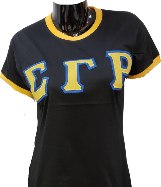 Buffalo Dallas Sigma Gamma Rho Ringer T-Shirt [Short Sleeve - Black]