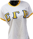 Buffalo Dallas Sigma Gamma Rho Ringer T-Shirt [Short Sleeve - White]