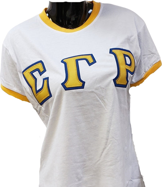 Buffalo Dallas Sigma Gamma Rho Ringer T-Shirt [Short Sleeve - White]