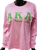 Buffalo Dallas Alpha Kappa Alpha Embroidered T-Shirt [Long Sleeve - Pink]