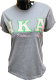 Buffalo Dallas Alpha Kappa Alpha Embroidered T-Shirt [Short Sleeve - Grey]
