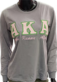 Buffalo Dallas Alpha Kappa Alpha Embroidered T-Shirt [Long Sleeve - Grey]