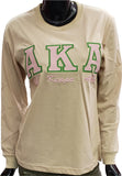 Buffalo Dallas Alpha Kappa Alpha Embroidered T-Shirt [Long Sleeve - Khaki]