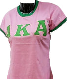 Buffalo Dallas Alpha Kappa Alpha Ringer T-Shirt [Short Sleeve - Pink]