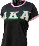 Buffalo Dallas Alpha Kappa Alpha Ringer T-Shirt [Short Sleeve - Black]