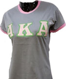 Buffalo Dallas Alpha Kappa Alpha Ringer T-Shirt [Short Sleeve - Silver]