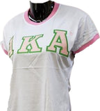 Buffalo Dallas Alpha Kappa Alpha Ringer T-Shirt [Short Sleeve - White]