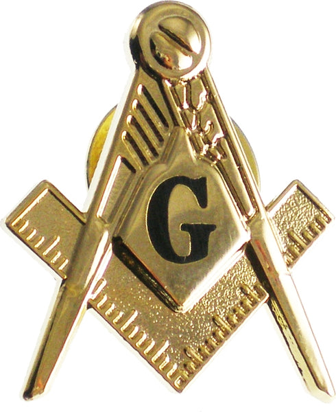 Mason 3D Symbol Lapel Pin [Gold/Black]