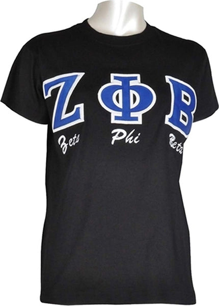 Buffalo Dallas Zeta Phi Beta Embroidered T-Shirt [Short Sleeve - Black]
