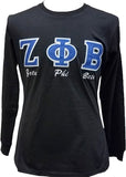 Buffalo Dallas Zeta Phi Beta Embroidered T-Shirt [Long Sleeve - Black]