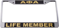 Alpha Phi Alpha Life Member Domed License Plate Frame [Silver]