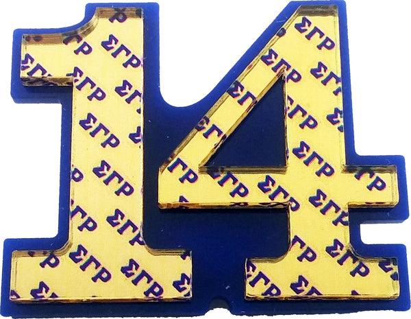 Sigma Gamma Rho Acrylic Line #14 Pin [Blue/Gold]