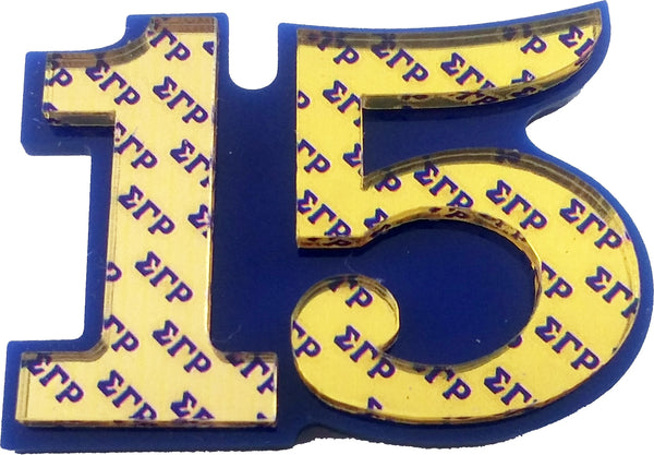 Sigma Gamma Rho Acrylic Line #15 Pin [Blue/Gold]