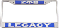 Zeta Phi Beta Legacy Domed License Plate Frame [Silver]