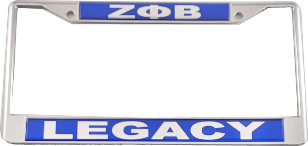Zeta Phi Beta Legacy Domed License Plate Frame [Silver]