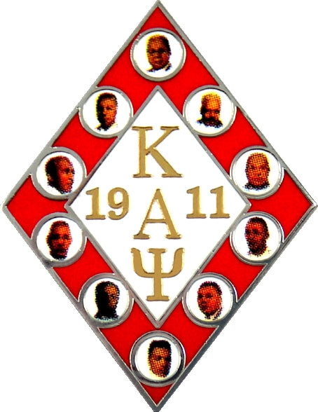 Kappa Alpha Psi Founders Faces K-Diamond Lapel Pin [Gold]