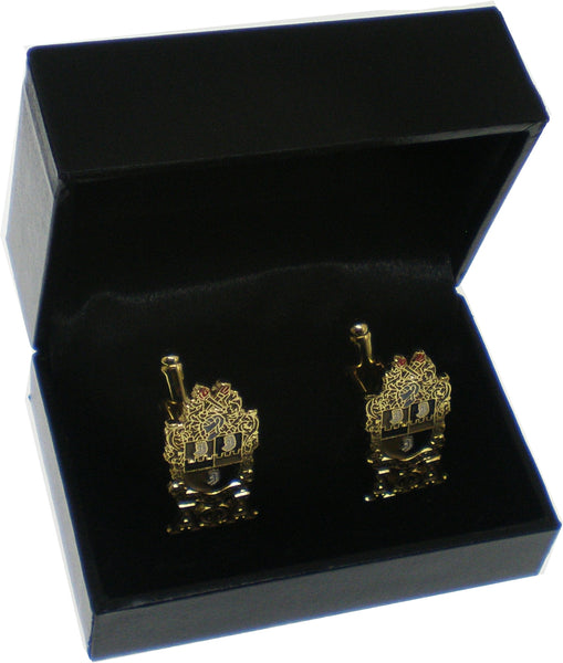 Alpha Phi Alpha Shield Drop Letter Cuff Links [Gold]