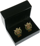 Omega Psi Phi Escutcheon Shield Drop Letter Cuff Links [Gold]