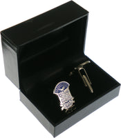 Phi Beta Sigma Shield Drop Letter Cuff Links [Silver]