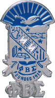 Phi Beta Sigma Shield Drop Letter Cuff Links [Silver]