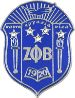 Zeta Phi Beta Crystal Crest Lapel Pin [Silver]