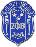 Zeta Phi Beta Crystal Crest Lapel Pin [Silver]