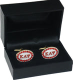 Kappa Alpha Psi Crystal Stones Oval Cuff Links [Gold]