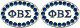 Phi Beta Sigma Oval Crystal Cuff Links [Silver]