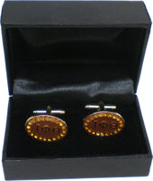 Iota Phi Theta Crystal Oval Cuff Links [Gold]