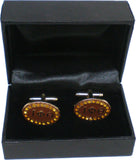 Iota Phi Theta Crystal Oval Cuff Links [Gold]