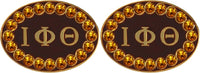 Iota Phi Theta Crystal Oval Cuff Links [Gold]