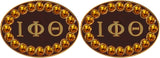 Iota Phi Theta Crystal Oval Cuff Links [Gold]