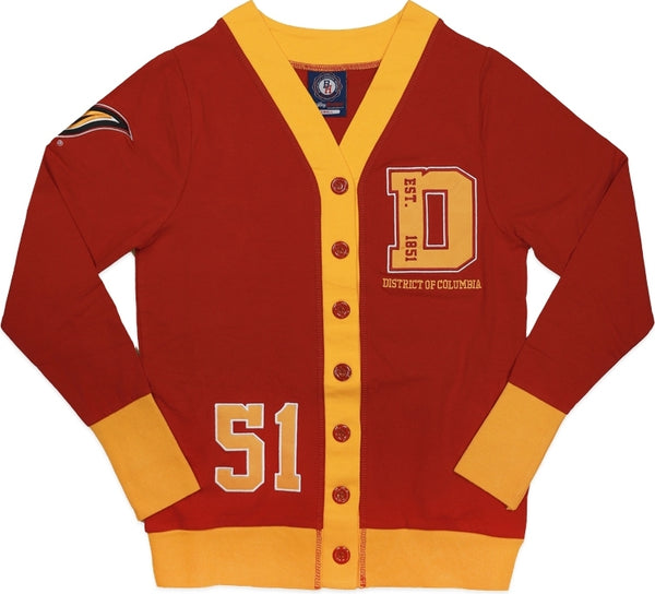 Big Boy District of Columbia Firebirds S5 Light Weight Ladies Cardigan [Crimson Red]