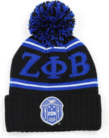 Big Boy Zeta Phi Beta Divine 9 S251 Womens Beanie With Ball [Black]