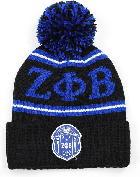 Big Boy Zeta Phi Beta Divine 9 S251 Womens Beanie With Ball [Black]