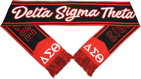 Big Boy Delta Sigma Theta Divine 9 S6 Ladies Scarf [Black]