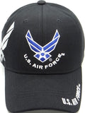 U.S. Air Force Wings Arch Shadow Mens Cap [Baseball Cap - Black]