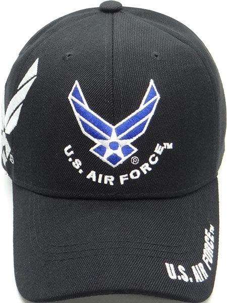 U.S. Air Force Wings Arch Shadow Mens Cap [Baseball Cap - Black]
