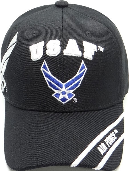 Air Force USAF Wings Shadow Mens Cap [Baseball Cap - Black]