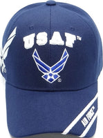 Air Force USAF Wings Shadow Mens Cap [Navy Blue - Adjustable Size - Baseball Cap]