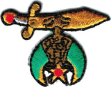 Shriner Sword Symbol Cut-Out Iron-On Patch [Gold]