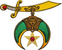 Shriner Sword Symbol Cut-Out Iron-On Patch [Gold]